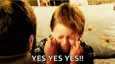 Boy Covering Face With Yes Yes Yes GIF