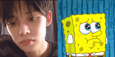 Boy Crying Next To SpongeBob GIF