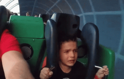 Boy Crying On Roller Coaster GIF