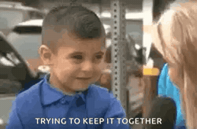 Boy Crying Talking To Woman Trying To Keep It Together GIF