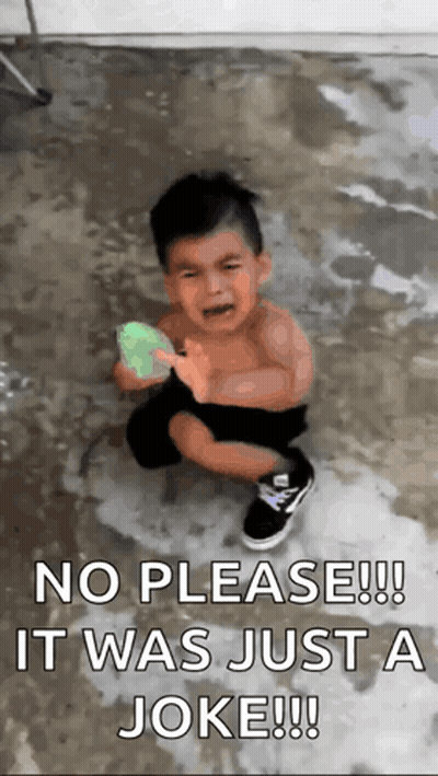 Boy Crying With Water Balloon GIF