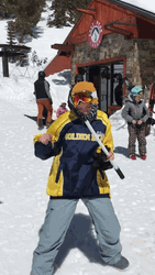 Boy Dancing Before Ski GIF