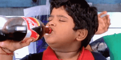 Boy Drinking Coca Cola GIF
