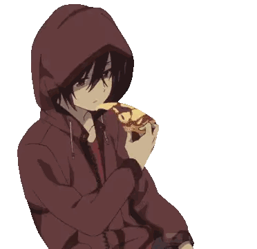 Boy Eating Pizza In Hoodie Sticker