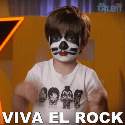 Boy Face Paint Kiss T-Shirt Viva El Rock GIF