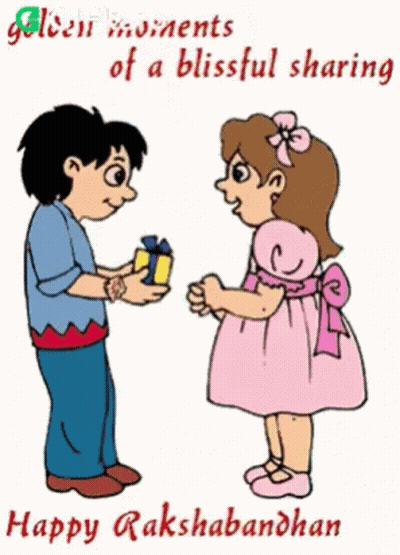 Boy Giving Gift To Girl Happy Rakshabandhan GIF