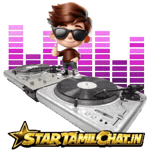 Boy Giving Thumbs Up Next To Turntable Sticker