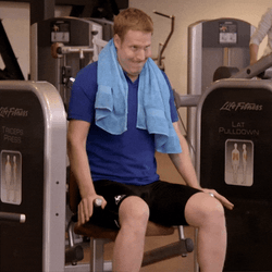 Boy Go To The Gym Uses Biceps Curl GIF
