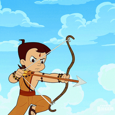 Boy Holding Bow And Arrow Chhota Bheem GIF
