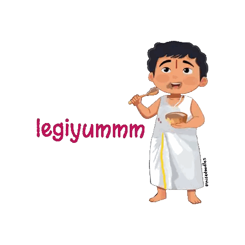 Boy Holding Bowl And Spoon With Legiyummm Sticker