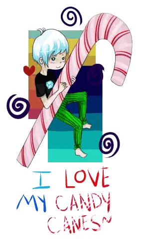 Boy Holding Candy Cane I Love My Candy Canes Sticker