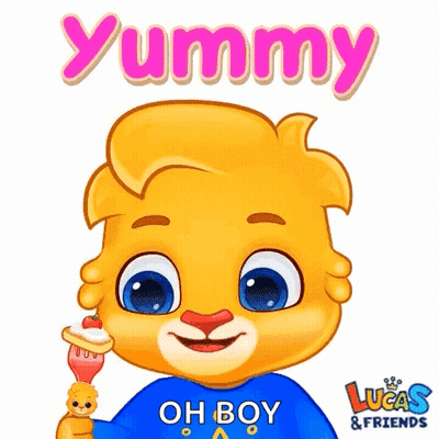 Boy Holding Fork Saying Yummy Oh Boy GIF
