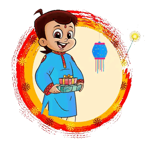 Boy Holding Gift Box Sticker