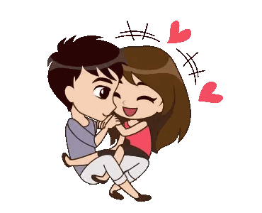Boy Holding Girl On Lap Sticker