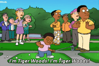 Boy Holding Golf Club I Am Tiger Woods GIF