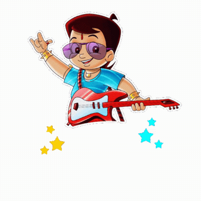 Boy Holding Guitar Saying Let's Party GIF