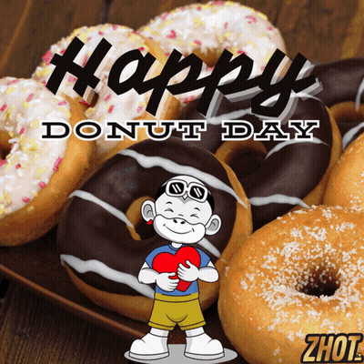 Boy Holding Heart Surrounded by Donuts Happy Donut Day