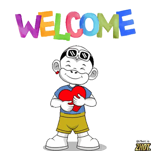 Boy Holding Heart Welcome Sticker