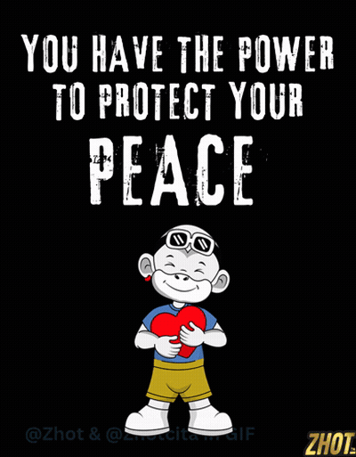 Boy Holding Heart With Protect Your Peace Poster GIF