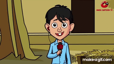 Boy Holding Microphone With Make A GIF.com Logo GIF