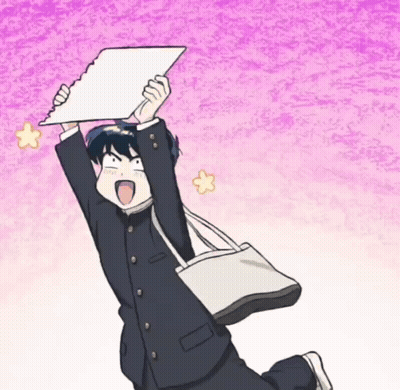 Boy Holding Paper Over Head GIF