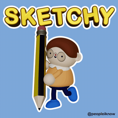Boy Holding Pencil Saying Sketchy GIF