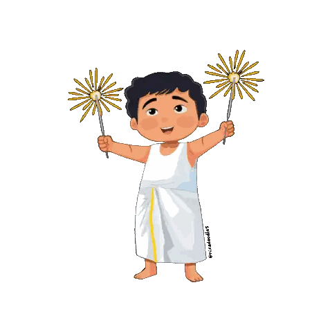 Boy Holding Sparklers With @Alkdoodles Sticker