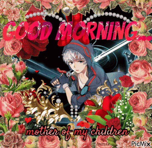 Boy Holding Sword With Words Good Morning Mother Of My Children GIF
