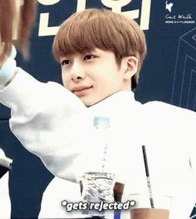 Boy Holding Water Bottle Gets Rejected GIF