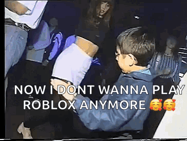 Boy Holding Woman's Arm Says Now I Don't Wanna Play Roblox Anymore