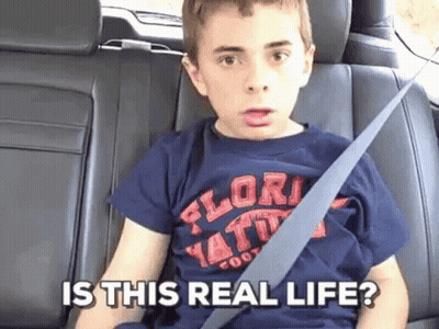 Boy In Back Seat Asking Is This Real Life GIF