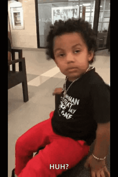 Boy In Black Huh Shirt GIF