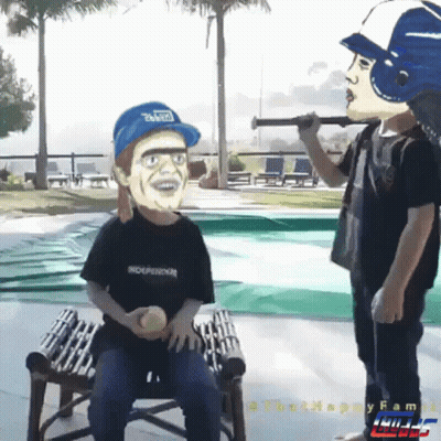 Boy In Black Shirt Saying Independent Holding Baseball Bat GIF