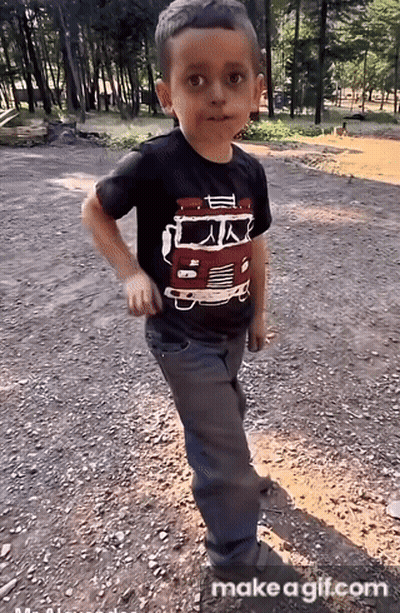 Boy In Black Shirt With Truck GIF