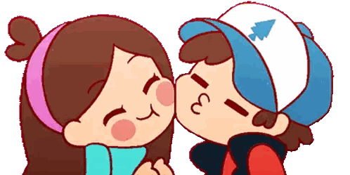 Boy In Blue Hat Kissing Girl Sticker
