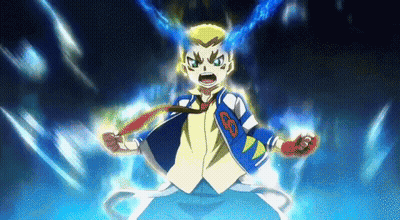 Boy In Blue Jacket And Tie Holding Sword GIF