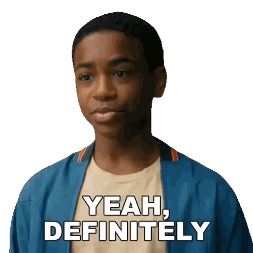 Boy In Blue Jacket Saying Yeah Definitely Sticker