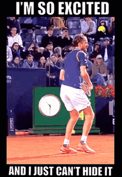 Boy In Blue Shirt Jumping Near Clock GIF