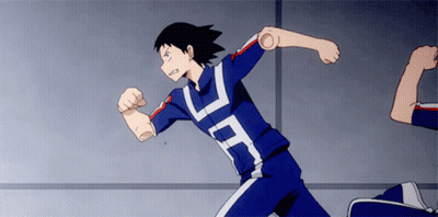 Boy In Blue Shirt Running GIF