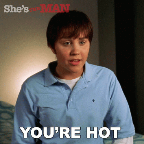 Boy In Blue Shirt Saying Youre Hot GIF