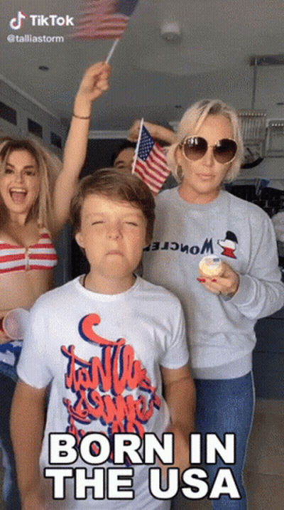 Boy In Born In The USA T-Shirt GIF