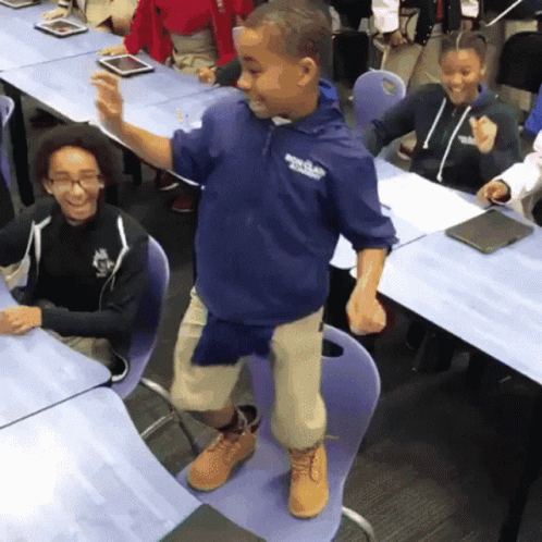 Boy In Brooklyn Public School Shirt Dancing In Classroom GIF
