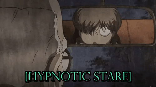Boy In Car With Hypnotic Stare GIF