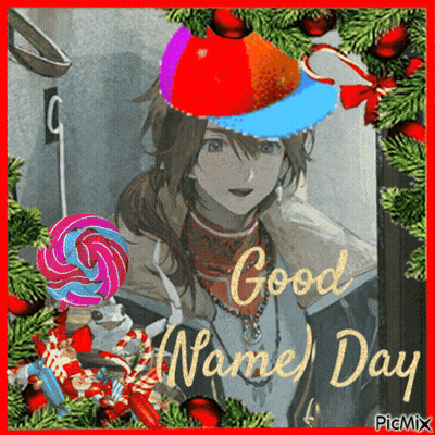 Boy In Colorful Hat Saying Good Name Day GIF