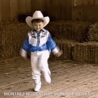 Boy In Cowboy Hat And Blue Jacket GIF