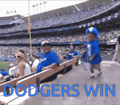 Boy In Dodgers Hat Walking GIF