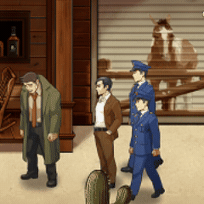 Boy In Ear Muffs And Suited Man With Question Mark GIF