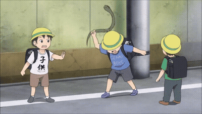 Boy In Genki Boys Shirt Holding Snake GIF