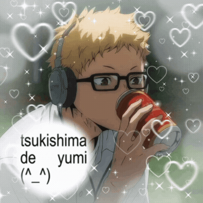 Boy In Headphones Drinking Tsukishima De Yumi Can GIF