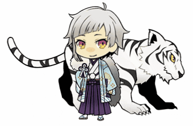 Boy In Kimono Standing Next To Tiger GIF